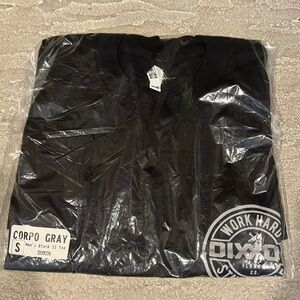 brand new Dixxon mens small corpo black with grey logo shirt